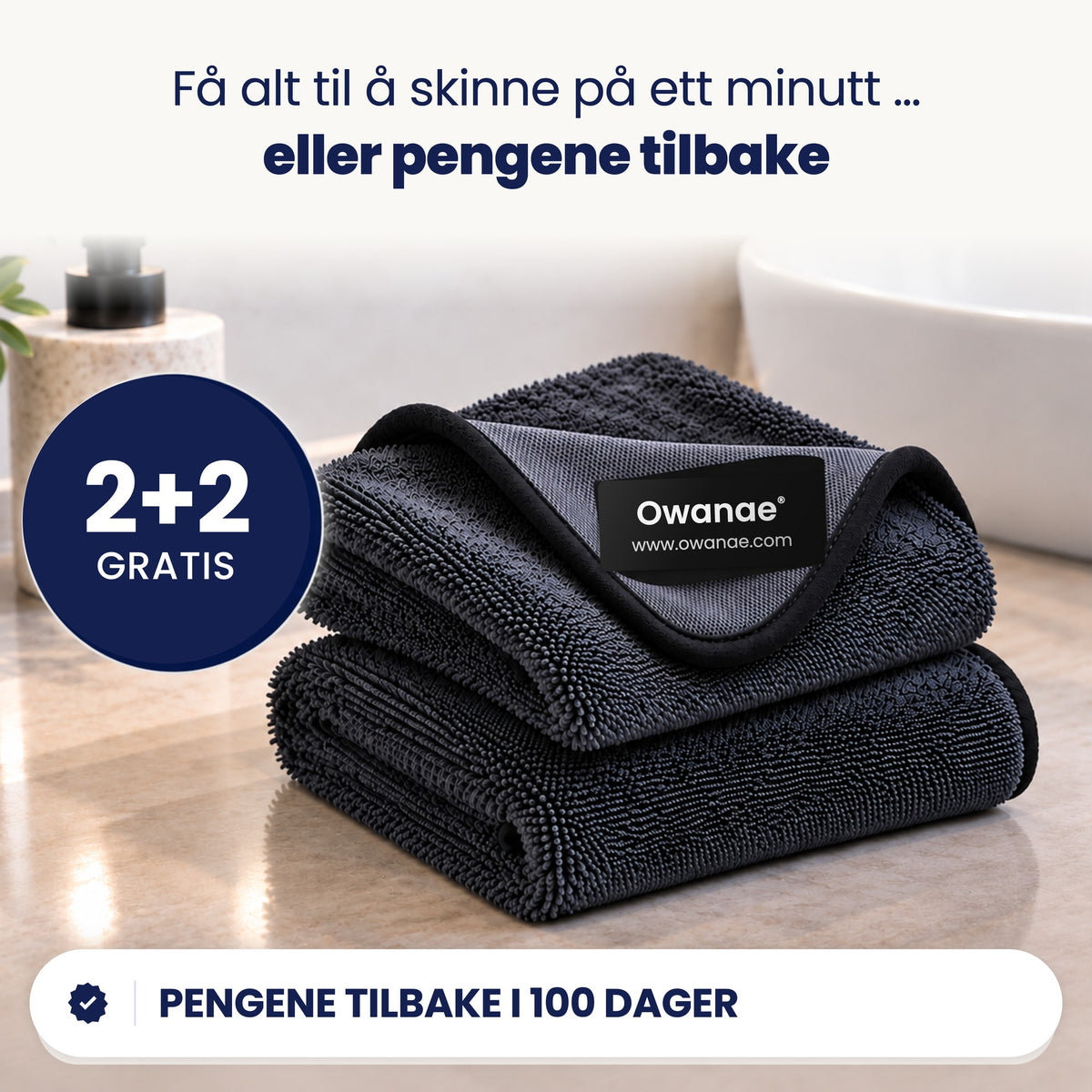 Owanae tørkeklut – 2+2 gratis, pengene tilbake i 100 dager