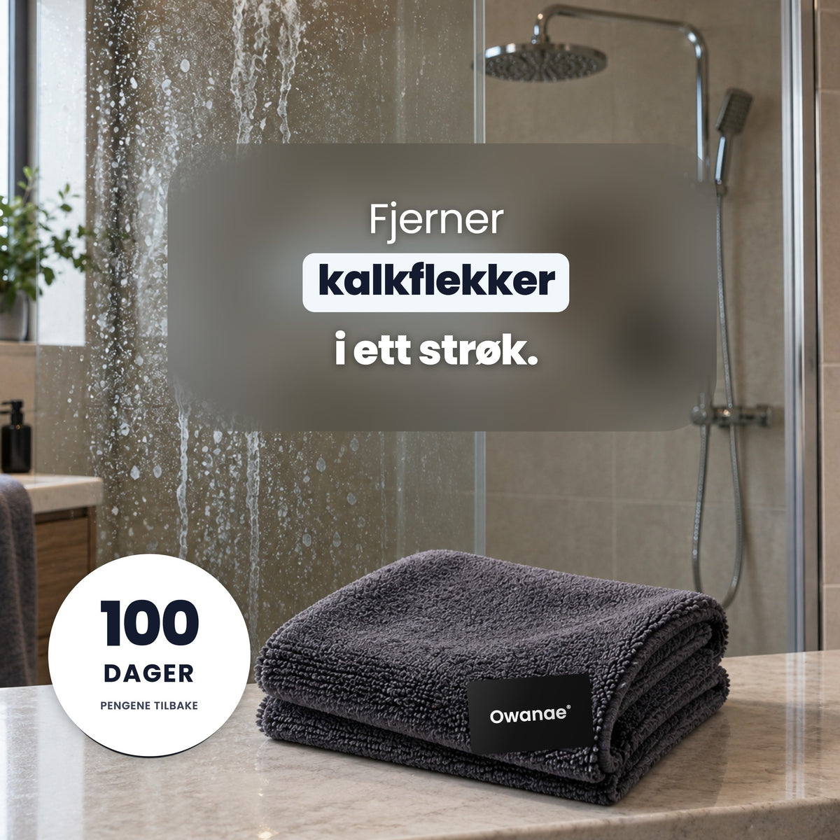 Fjerner kalkflekker i ett strøk