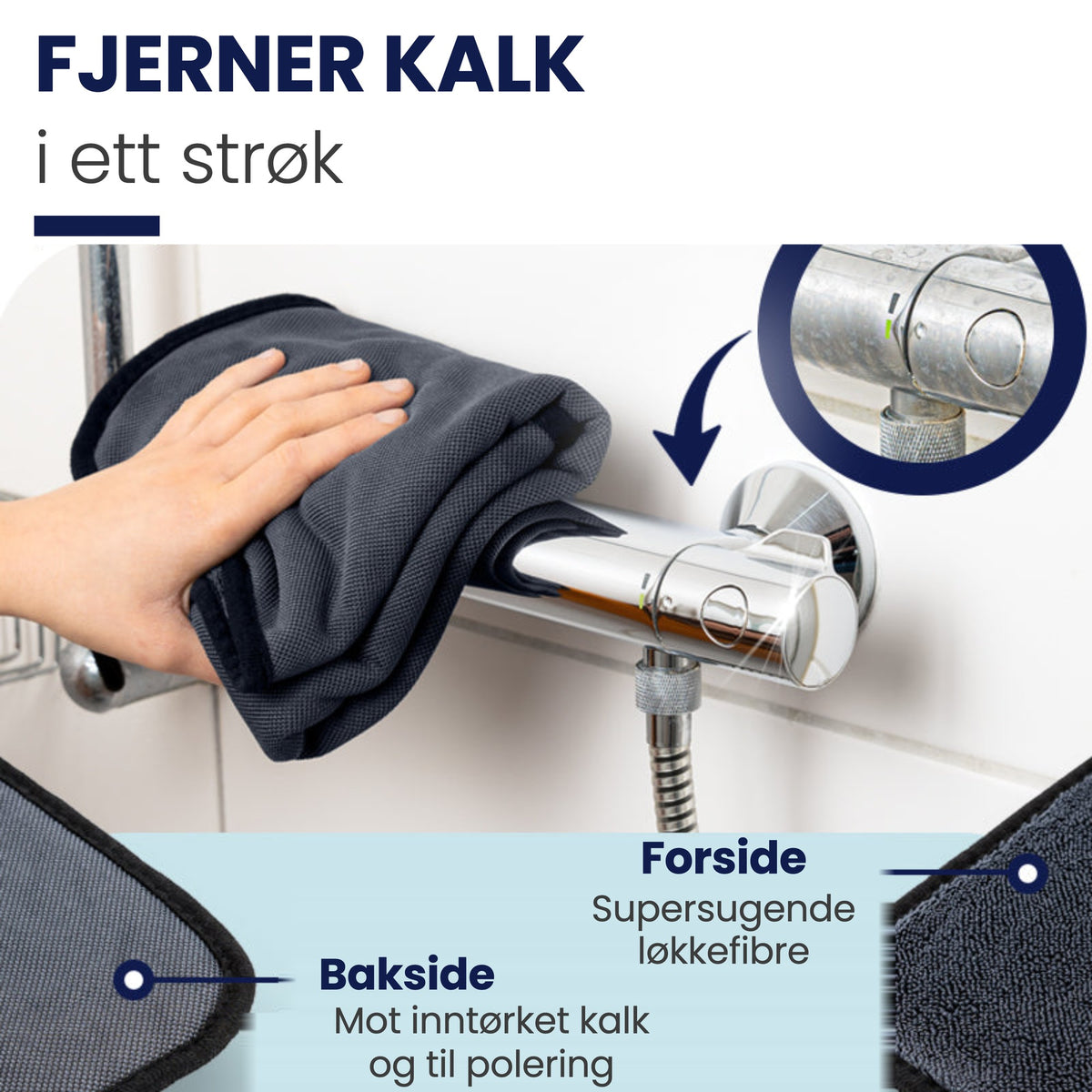Fjerner kalk i ett strøk